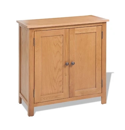 Sideboard Solid Oak Wood 27.6"x13.8"x29.5" Brown