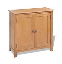 Sideboard Solid Oak Wood 27.6"x13.8"x29.5" Brown