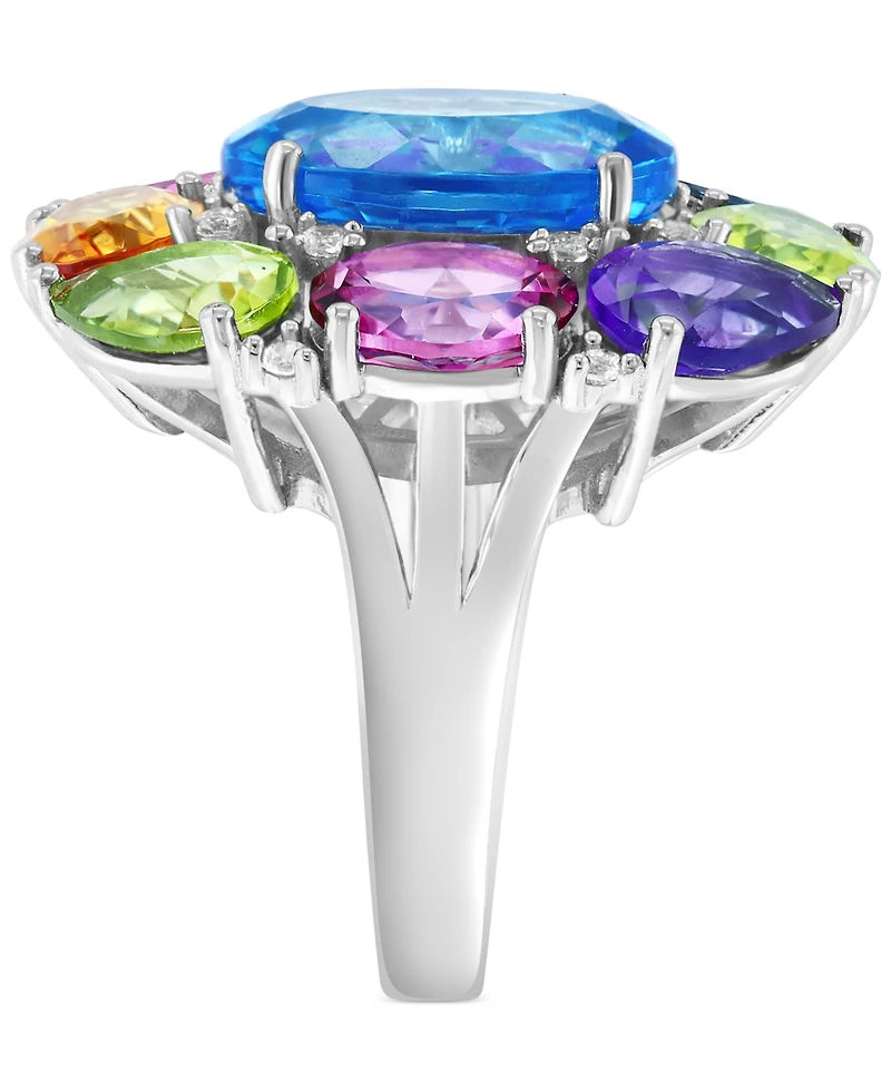 Effy Multi-Gemstone Cluster Statement Ring (16-3/4 ct. t.w.) in Sterling Silver
