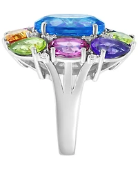 Effy Multi-Gemstone Cluster Statement Ring (16-3/4 ct. t.w.) in Sterling Silver