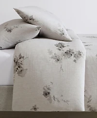Calvin Klein Aquarelle Floral Cotton Melange Gauze 3 Piece Duvet Cover Set