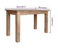 vidaXL Dining Table Solid Mahogany Wood 47.2"x23.6"x30.3"