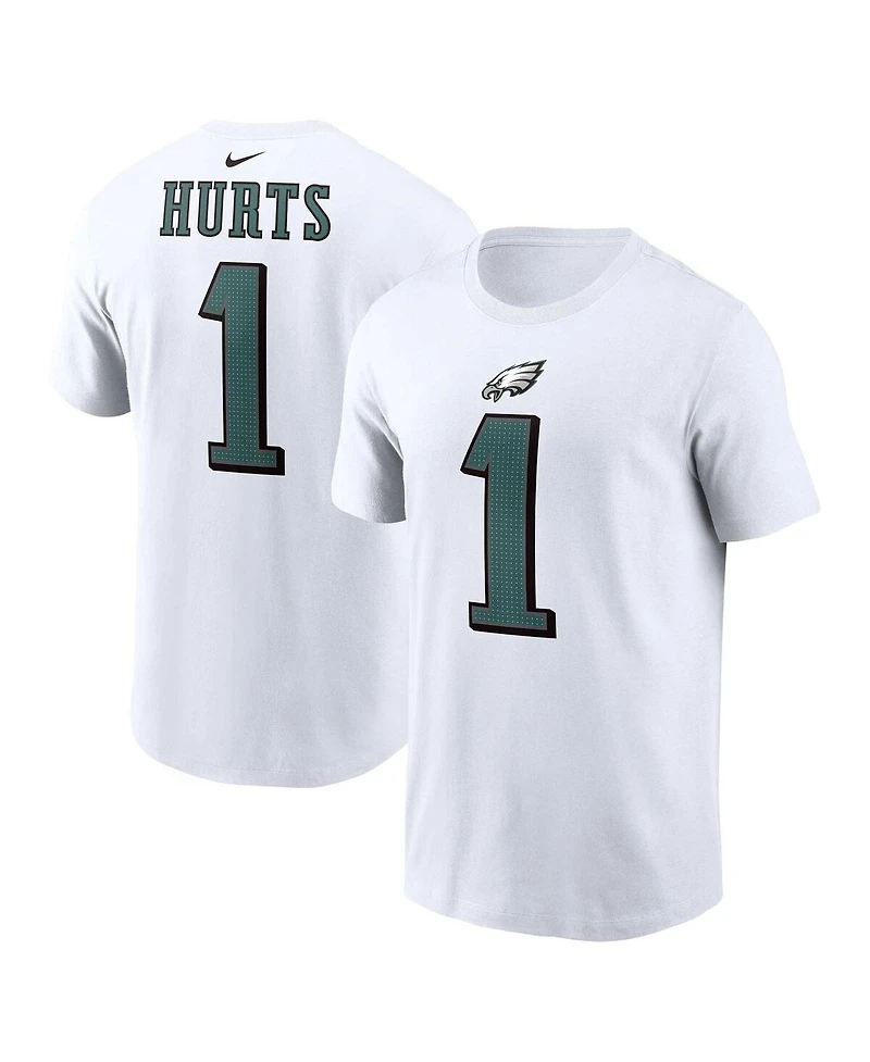 Men's Nike Jalen Hurts White Philadelphia Eagles Player Name and Number T-shirt