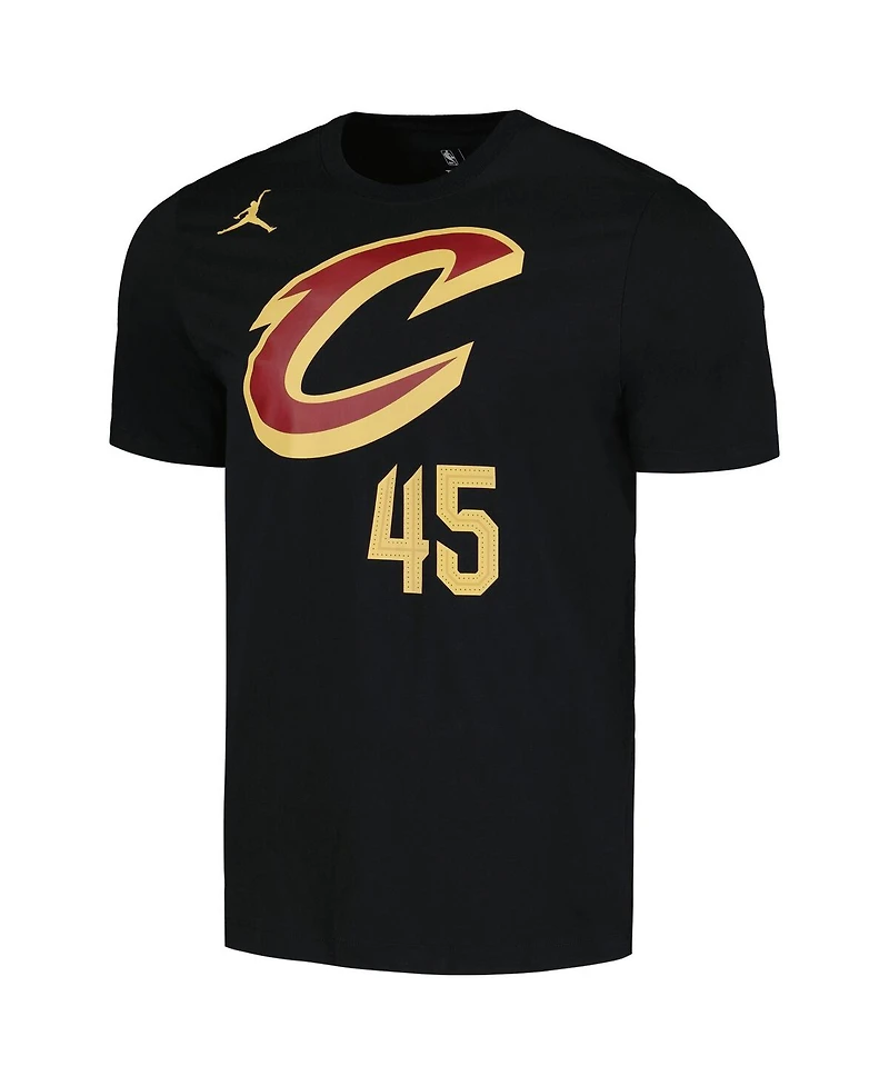 Men's Jordan Donovan Mitchell Black Cleveland Cavaliers 2022/23 Statement Edition Name and Number T-shirt