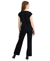 Ak Anne Klein Petite Dolman Sleeve Top Pull On Straight Leg Pants