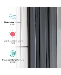 Hlc.me 2 Pack Sheer Voile Window Curtain Panels