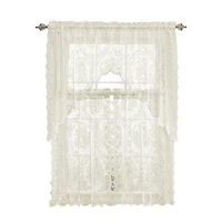 Kate Aurora Shabby Living Lena Floral Lace Complete Kitchen Curtain Tier & Swag Set
