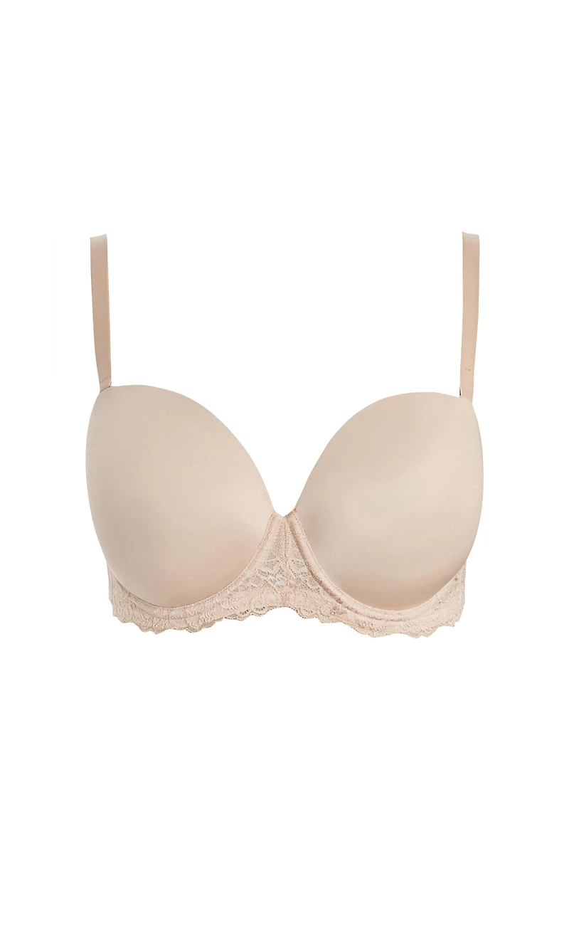City Chic Plus Smooth & T-Shirt Bra - latte