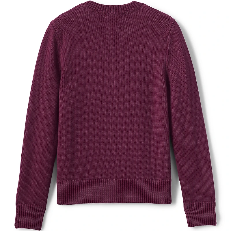 Lands' End Boys Cotton Modal Button Front Cardigan Sweater