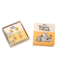 Disney Winnie the Pooh Gold Flash Plated Stud Earring Set, 3 Pairs