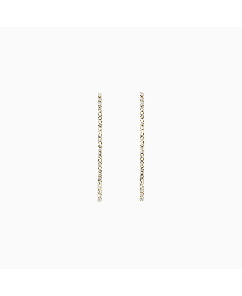 Sterling Silver 18k Gold Plated Cherie Drop Tennis Earrings