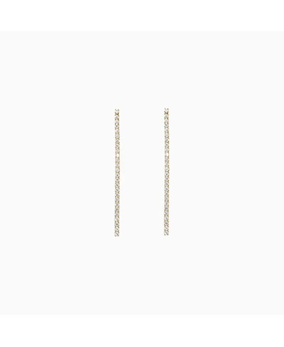 Sterling Silver 18k Gold Plated Cherie Drop Tennis Earrings