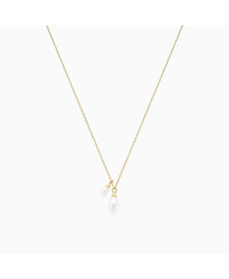 Sterling Silver 18k Gold Plated Maisie Duo Cultured Pearl Pendant Necklace