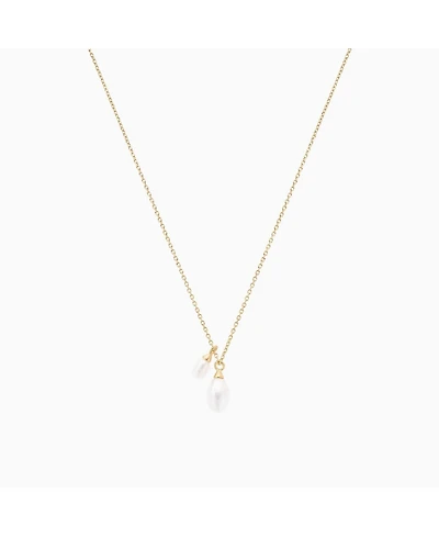 Sterling Silver 18k Gold Plated Maisie Duo Cultured Pearl Pendant Necklace