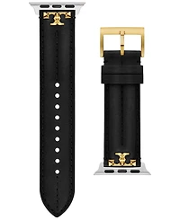Tory Burch The Kira Black Leather Strap For Apple Watch 38mm-45mm