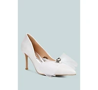 Women Odette Diamante Embellished Bow Stiletto Pumps