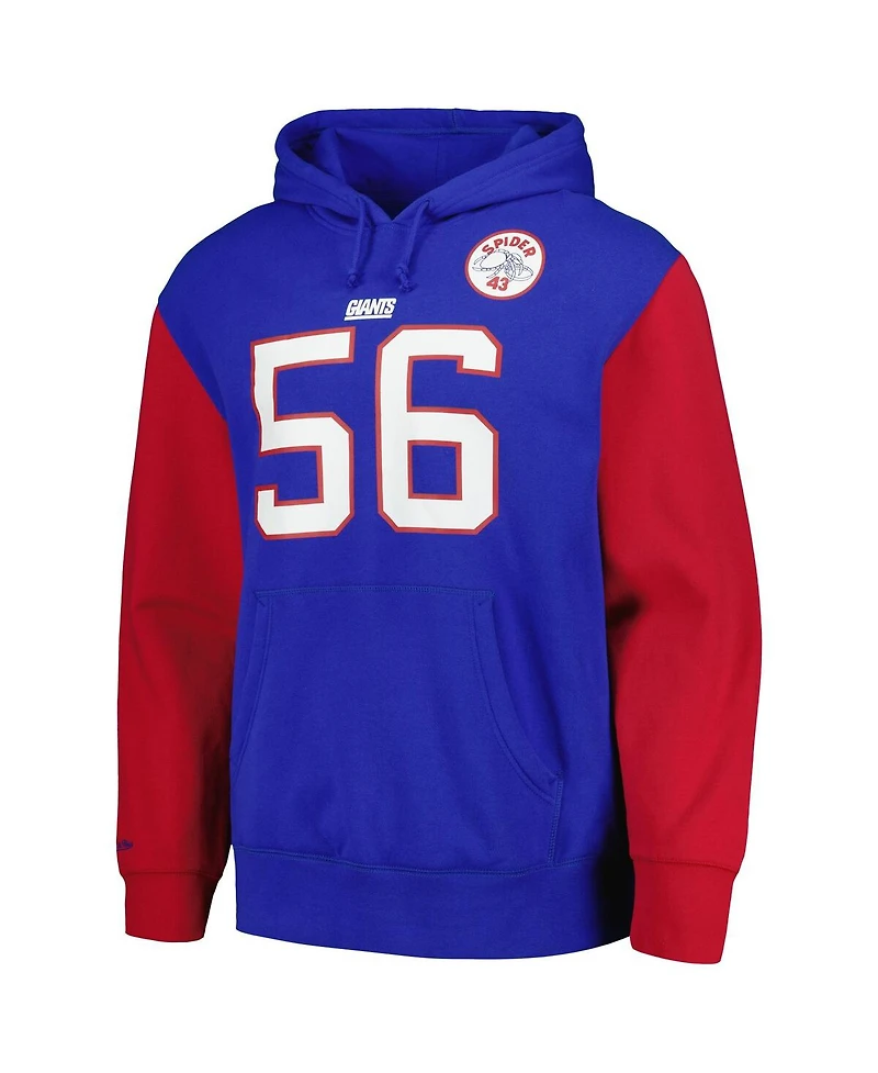 Men's Mitchell & Ness Lawrence Taylor Royal New York Giants Retired Player Name and Number Pullover Hoodie