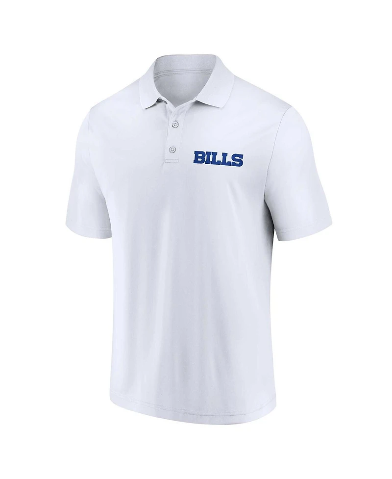 Men's Fanatics White, Royal Buffalo Bills Lockup Two-Pack Polo Shirt Set