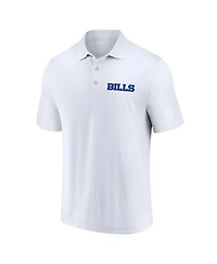Men's Fanatics White, Royal Buffalo Bills Lockup Two-Pack Polo Shirt Set
