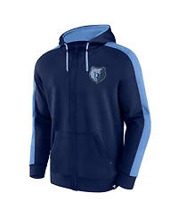 Men's Fanatics Navy Memphis Grizzlies Rainbow Shot Full-Zip Hoodie