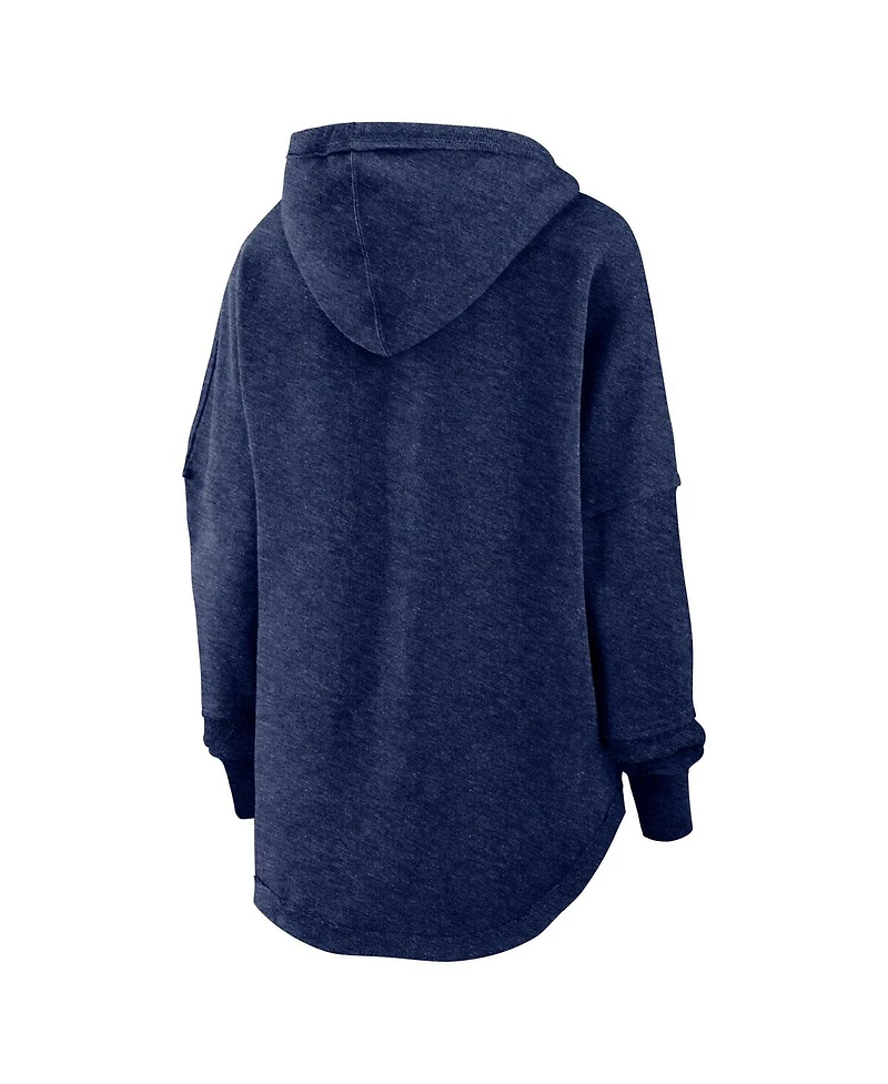 Women's Fanatics College Navy Distressed Seattle Seahawks Lounge Helmet Arch Pullover Hoodie