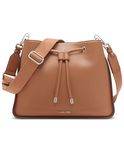 Calvin Klein Fay Drawstring Hobo with Adjustable Web Strap