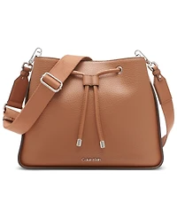 Calvin Klein Fay Drawstring Hobo with Adjustable Web Strap
