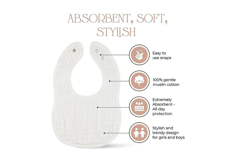 Comfy Cubs Muslin Bibs, Pack of 8