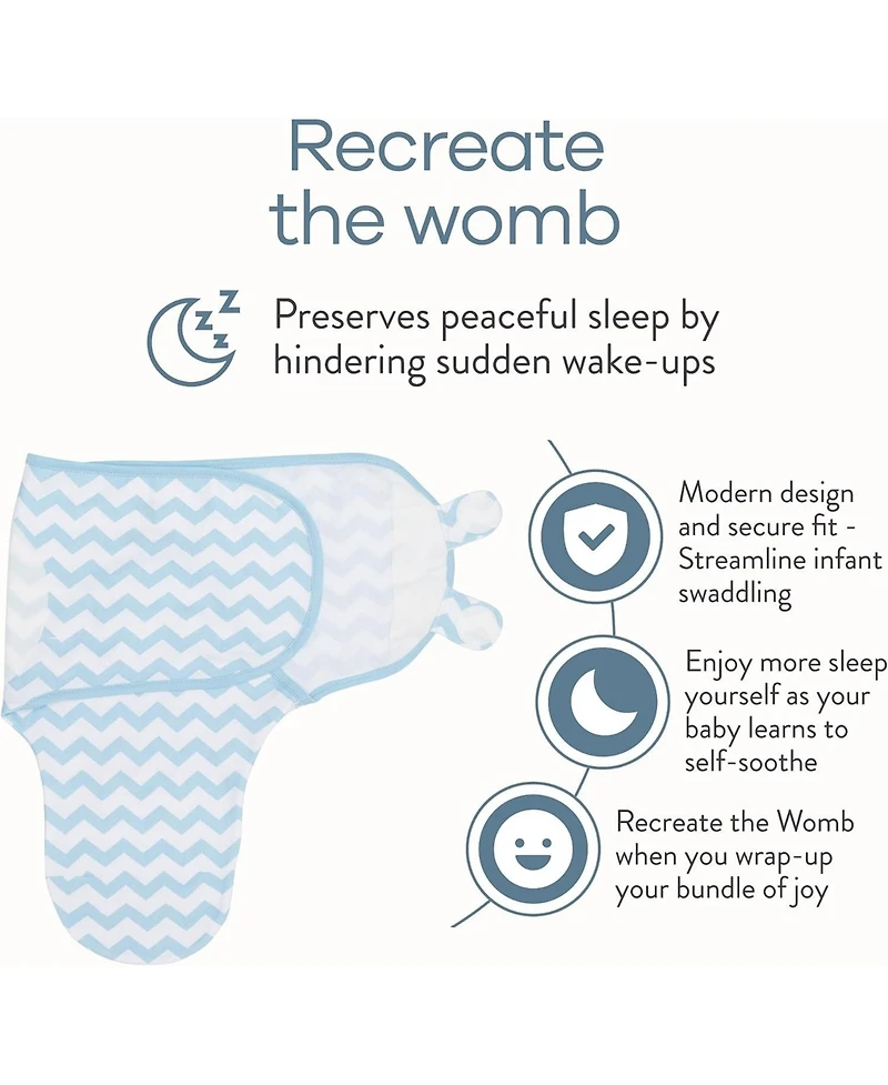 Comfy Cubs Cotton Easy Swaddle Blankets, Pack of 3 with Gift Box