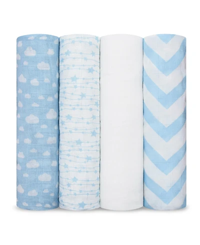 Comfy Cubs Muslin Swaddle Blankets, Pack of 4
