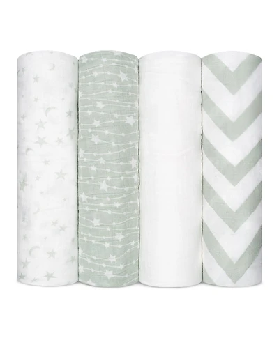 Comfy Cubs Muslin Swaddle Blankets, Pack of 4