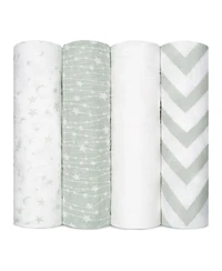 Comfy Cubs Muslin Swaddle Blankets, Pack of 4