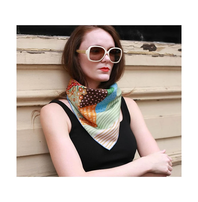 Jessie Zhao New York Double Sided Silk Scarf Of Floral Mountain