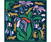 Jessie Zhao New York Double Sided Silk Scarf Of Jungle Night
