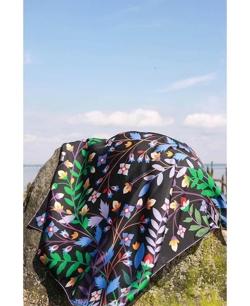 Jessie Zhao New York Double Sided Silk Scarf Of Night Garden