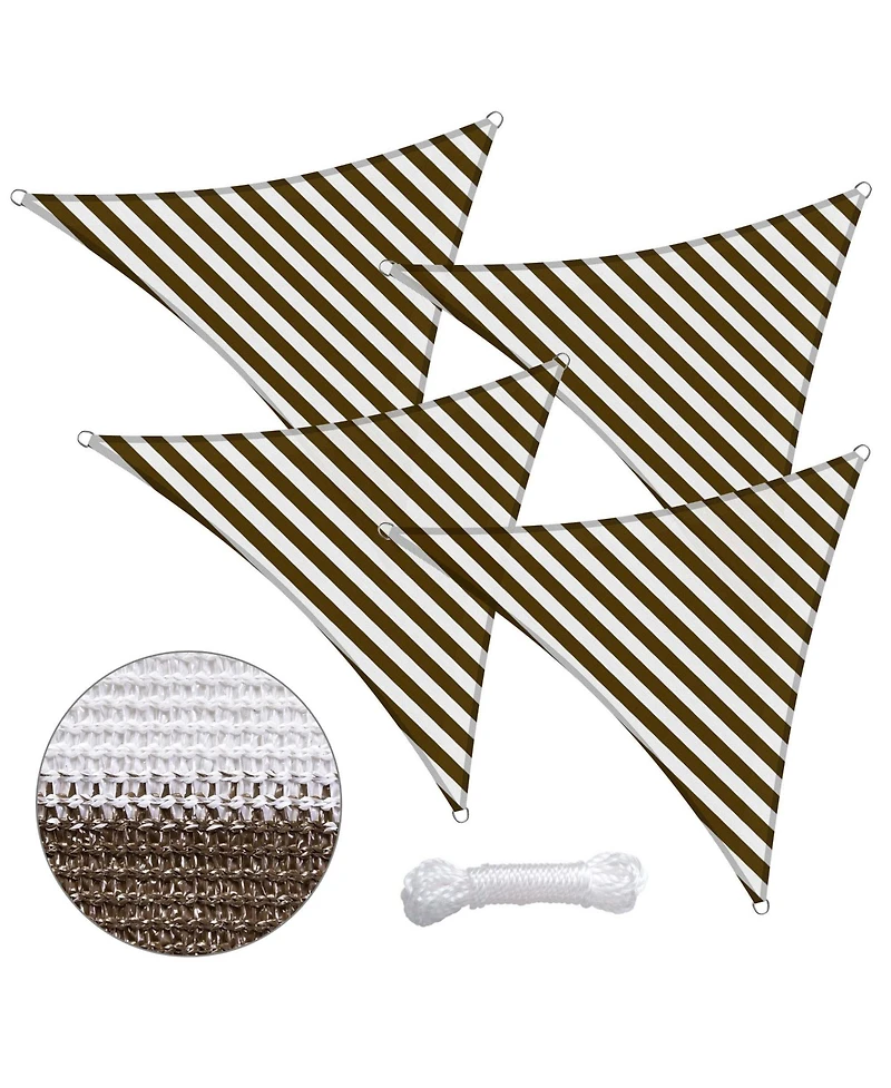 2 Pack 3 Ft 97% Uv Block Hdpe Triangle Sun Shade Sail Canopy Outdoor Poolside