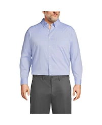 Lands' End Men's Traditional Fit Solid No Iron Supima Pinpoint Button-down Collar Dress Shirt