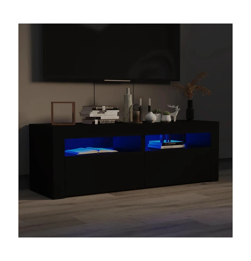 Tv Stand with Led Lights Black 47.2"x13.8"x15.7"