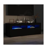 Tv Stand with Led Lights Black 47.2"x13.8"x15.7"