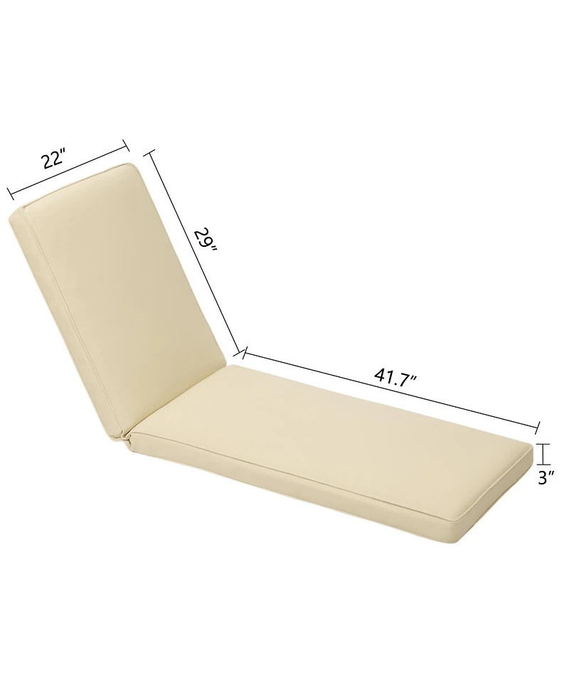 Aoodor Outdoor Lounger Cushion 41.7''Lx22''Wx3''H Chair Seat