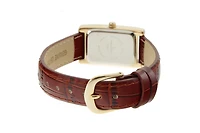 Peugeot Women's 34x20mm Contour Dress Watch Brown Leather Strap