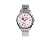 Peugeot Women's 36mm Sport Watch with Pink Dial and Stainless Steel Bracelet