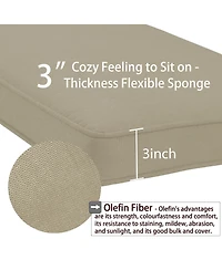 Aoodor Patio Bench Cushion Outdoor Olefin Fabric Slipcover Sponge Foam 46.5” x 17.7” x 3
