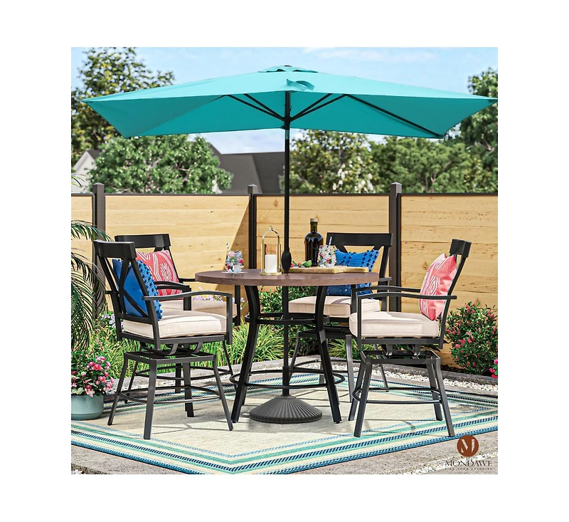 Mondawe 10ft Rectangular Outdoor Patio Umbrella with Tilt and Crank