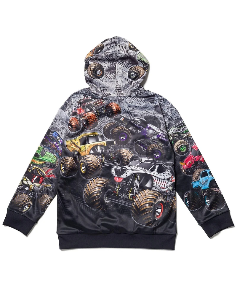 Monster Jam Zombie Grave Digger Megalodon Fleece Pullover Hoodie Toddler| Child Boys