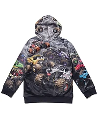 Monster Jam Zombie Grave Digger Megalodon Fleece Pullover Hoodie Toddler| Child Boys