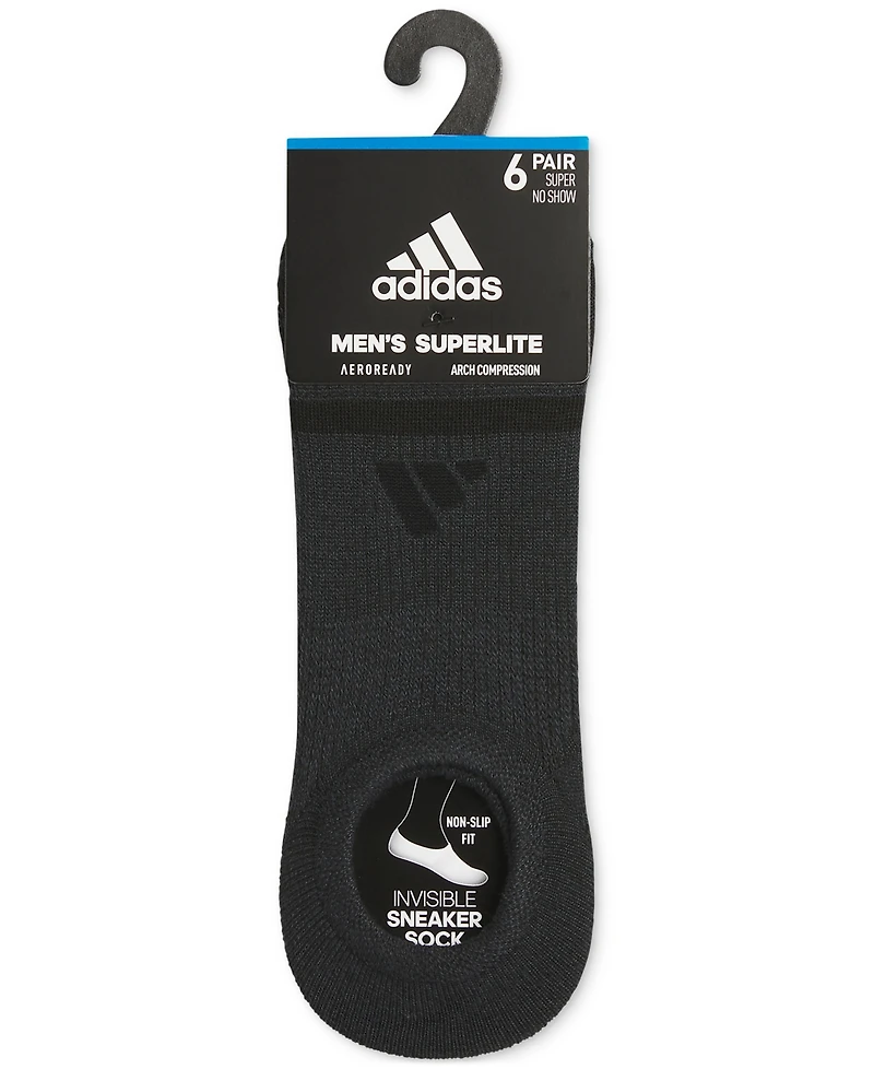 adidas Men's Superlite 3.0 No-Show No-Slip Socks - 6 pk.