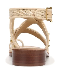 Franco Sarto Women's Ina 2 Toe Loop Ankle Strap Stacked Heel Sandals