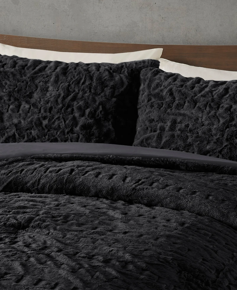 Madison Park Blair Ruched 3-Pc. Faux Fur Comforter Set, King/California King