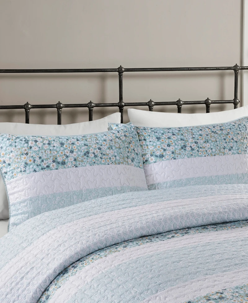 Madison Park Caralie Seersucker 4 Piece Quilt Set, Full/Queen